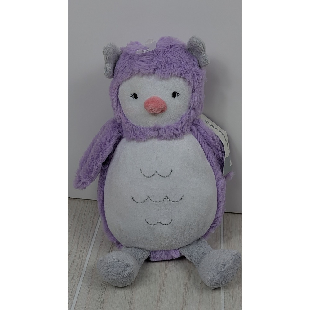 Carter's Plush Toy Purple White Owl Stuffed Animal Soft Baby toy